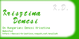 krisztina dencsi business card